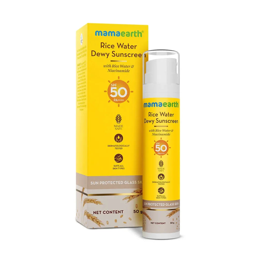 Mamaearth Rice Water Dewy Sunscream 50 gm